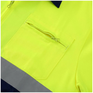 เสื้อแจ็คเก็ตและกางเกงช่างแบบทนทานสำหรับงานหนัก ลดราคาพิเศษสำหรับ OEM  สั่งซื้อขั้นต่ำน้อย  เสื้อผ้าสะท้อนแสงเพื่อความปลอดภัย  เสื้อแจ็คเก็ตช่างแบบมองเห็นได้ชัดเจน - Product Image 4