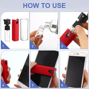 Spray de limpeza de tela de toque para óculos, dispositivo digital portátil 2 em 1 para celular, dispositivo de limpeza de tela sensível ao toque