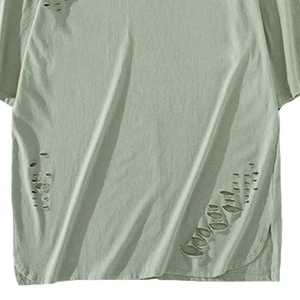 เสื้อยืดสตรีทแวร์วินเทจสำหรับผู้ชายจากผู้ผลิต ผ้าฝ้าย 100% แขนสั้นแบบดิสเทรส ทรงปกติ ปรับแต่งได้ - Product Image 6