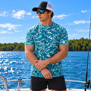 T-shirt de pêche respirant personnalisé 140 gsm pour homme, léger, en polyester, manches courtes - Product Image 3