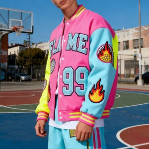 Chaqueta Varsity de Lana y Cuero para Hombre, Estilo Hip Hop, Chaqueta de Béisbol con Letras Bordadas, Personalizada, al por Mayor - Product Image 2