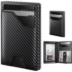 Premium Genuine Leather RFID Blocking Slim Minimalist <b>Wallet</b> <b>for</b> <b>Men</b> 15 Cards Capacity Front Pocket Card Holder - Product Image 1