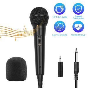 Microphone cardioïde dynamique filaire avec interrupteur marche/arrêt, câble de 4 m, prise jack 6,35 mm pour karaoké, amplificateur, micro vocal portable pour haut-parleur - Product Image 1