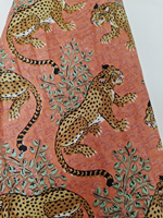 Serviette de cuisine et de salle à manger en coton à imprimé floral Orange Jungle, décorative, lavable en machine, imprimée à la main au tampon et au sérigraphie, Shree
