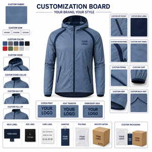 Chaqueta Deportiva Cortavientos, Elástica, de Poliéster, Resistente al Agua, Ligera, con Capucha, de Secado Rápido, Transpirable, Personalizable - Product Image 5