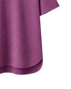 Camiseta Oversize Personalizada Morado Ciruela para Hombre, con Dobladillo Curvo, Hombro Caído, Cuello Redondo, Algodón Liso, Estilo Urbano, Verano - Product Image 6
