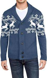 Cárdigan de Hombre Eoin Winston Sports, Grueso, de Poliéster Jacquard, Antiencogimiento, Cuello en V, Cierre de Botones, Manga Larga, para Invierno - Product Image 5