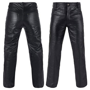 Pantalones de Motociclista de Cuero Negro para Hombre SALVA LEATHER, Cintura Media, Corte Recto, Cierre de Cremallera, Impermeables, Ligeros, para Invierno - Product Image 1