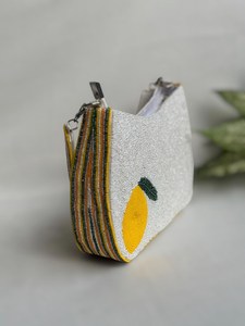 Sac à main en coton brodé à la main avec motif floral et poignée rayée - Product Image 6