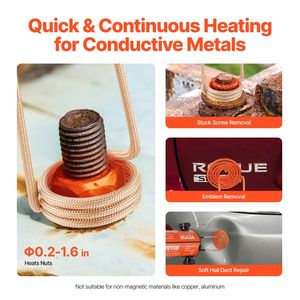 Kit Riscaldatore a Induzione Magnetica Portatile da 1000W 110V con 10 Bobine di Induzione, Estrattore di Bulloni Senza Fiamma, Induzione Manuale - Product Image 2