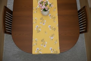 Yellow Polyester Cotton Floral Design Table Runner Decorative Dining Linen for Home Hotel Wedding and Restaurant Use - Product Image 5