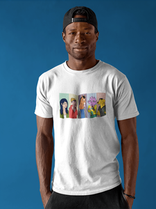 Slimer Men's White Short Sleeve Cotton T-<b>Shirt</b> Cartoon Print Sporty Casual <b>Summer</b> <b>Shirt</b> Front Logo Breathable Poplin Fabric - Product Image 2