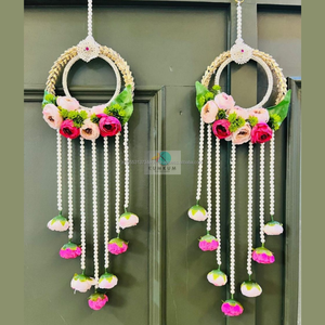 Recién llegado, par colgante de flores artificiales, boda, graduación, Halloween, decoración del hogar, colgante de pared hecho a mano, puerta de fiesta de Navidad - Product Image 2