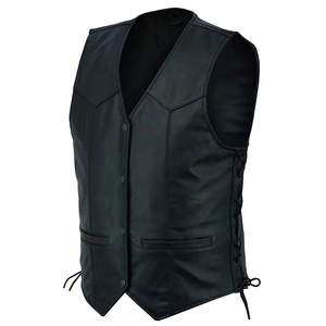 Chaleco de cuero sin mangas a la moda para hombre, talla grande, fabricante pakistaní de chalecos de cuero. - Product Image 1