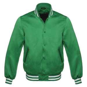 <b>Men</b> satin varsity jacket custom made shiny exterior breathable interior and stylish tailored fit for everyday comfort - Product Image 2