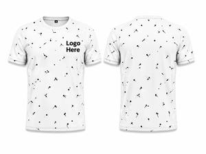 เสื้อยืดแขนสั้นผู้ชายลายจุดสีขาว ทรงปกติ คอกลม สวมใส่สบาย ระบายอากาศได้ดี ผ้าฝ้ายถัก 100% - Product Image 1