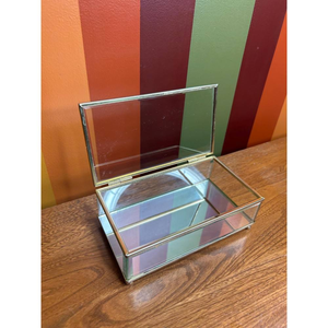 Glass <b>Mirrored</b> Jewellery <b>Box</b> Catch All Mini Organizer Display Storage Case Personalised Gifts For Girls - Product Image 1