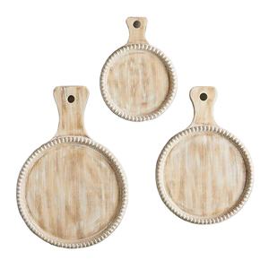 Diverses gammes de planches à découper Ensemble décoratif de 3 matériaux en bois blanc pour les légumes Planche à découper serveur - Product Image 1