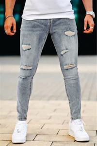 Jeans de Hombre de Talla Grande, Mezcla de Poliéster y Algodón de Peso Medio - Product Image 2