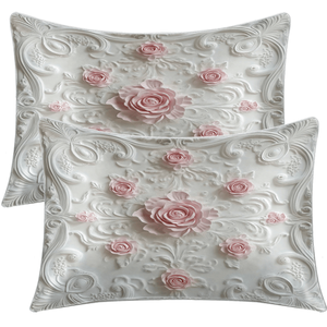 Federe Decorative Rosa e Bianche 'Romance', Set di 2 Cuscini Decorativi, Ritiro in Personale Solo - Product Image 1