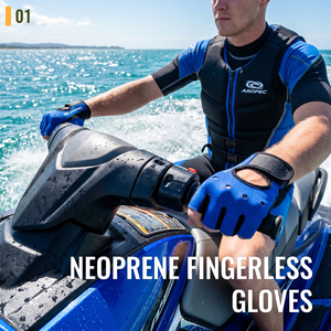 Gants sans doigts en néoprène Aropec 2 mm, fermeture à boucle réglable, paume en PVC antidérapant flexible Amara, unisexe, plongée, sports nautiques - Product Image 2