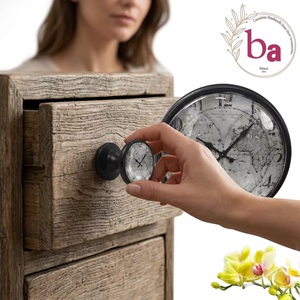 Ba Round Metal Crystal Cabinet Knob with Clock Face Design Modern Style Eco-Friendly for Kitchen & <b>Wardrobe</b> Drawer Handle - Product Image 1