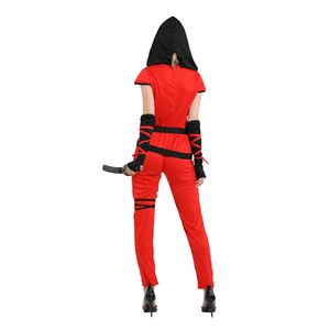 Conjunto de Disfraz de Ninja Rojo para Mujer, 3 Piezas - Product Image 3