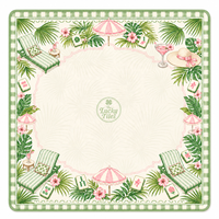 Collection Resort Estivale Tapis de Mahjong Américain Pliable Moderne en Néoprène Premium Antidérapant Vert Tropical Palm Beach 33x33 Pouces