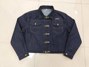 Custom 100% Cotton Denim Single Button Hooded Breathable Quick Dry Vintage Stone Washed Bomber <b>Trucker</b> Indigo <b>Jacket</b> for <b>Men</b> - Product Image 5
