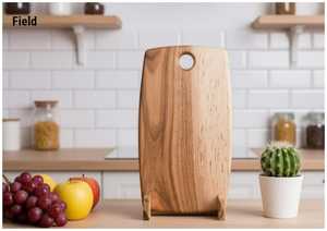Wooden Chopping Board With Deer Horn Handle Rectangle <b>Shape</b> Natural Grain Design Anti Slip Kitchen Cutting <b>Block</b> - Product Image 2