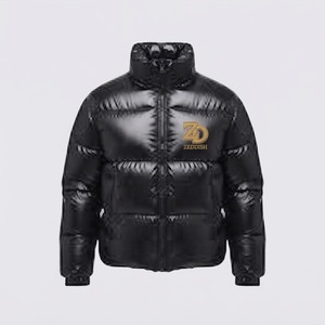 Veste d'hiver décontractée pour homme ZEDDISH, couleur unie, col montant, manteau matelassé chaud, fermeture éclair, veste matelassée moderne - Product Image 5
