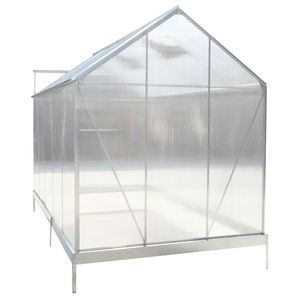 Invernadero de aluminio resistente para exteriores de 6.3*10.2*7 con techo de policarbonato, canalón de lluvia y puerta de ventilación para uso en jardín - Product Image 3