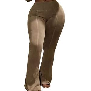 Pantalones de Mujer Estilo Urbano, Ajustados y con Pierna Ancha, Cintura Media, para Invierno, Casuales, de Oficina, Negocios, Conferencias y Eventos - Product Image 4