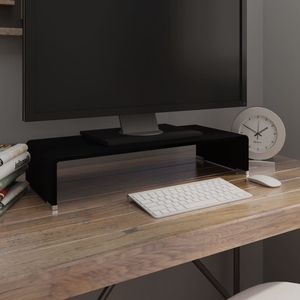 Black Glass TV Stand/Monitor Riser 23,6 "x 9,8" x 4,3 "Monitor Arms Producto - Product Image 1