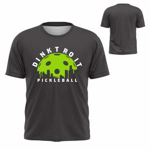 เสื้อยืดพิมพ์ลายดิจิทัลคุณภาพสูงสำหรับผู้ชาย ออกแบบโลโก้พิคเคิลบอลตามสั่ง แขนสั้น ผ้า Worsted รับผลิตแบบ OEM/ODM - Product Image 5