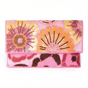 Sacs fourre-tout promotionnels décontractés en toile brodée faits à la main, lavables, multicolores, ornés de perles de verre, de luxe artisanal indien - Product Image 2