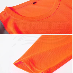 เสื้อผ้ากีฬา FONILBEST ผลิตจากโพลีเอสเตอร์ 100% สะท้อนแสง ป้องกันรอยยับ เสื้อทำงานแบบมองเห็นได้ชัดเจน แขนยาว คอปก  รับสั่งทำพิเศษ - Product Image 4