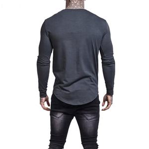 ขายส่งด่วนแห้งผู้ชายเต็มแขนเสื้อยืดธรรมดาผ้าฝ้าย60% โพลีเอสเตอร์40% ผู้ชายสลิมฟิตเสื้อยืดคอกลมที่กำหนดเองฤดูร้อนเสื้อยืด - Product Image 2