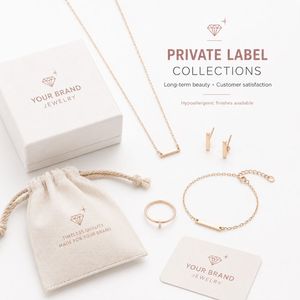 Paquetes de Joyería Personalizados, Empaque de Joyería de Lujo con Caja con Logotipo, Tarjeta y Bolsa para Marcas de Marca Privada - Product Image 1
