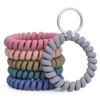 Porte-clés spirale flexible en plastique, bracelet extensible, porte-clés élastique enroulé pour cadeau promotionnel