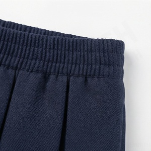 Women's Navy Blue High <b>Waist</b> Pleated Mini <b>Skirt</b> <b>Elastic</b> A Line Solid Preppy Style Short <b>Skirt</b> - Product Image 4