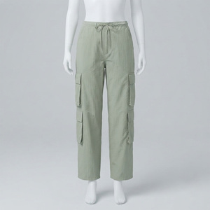 Pantalones Cargo para Mujer REDDITO, Cintura Media, Cierre de Cremallera, Corte Regular, Largos, Color Sólido, Casuales, Transpirables, de Secado Rápido, Nailon/Algodón - Product Image 1