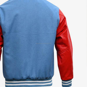 Veste Letterman universitaire vintage à manches en cuir avec broderie en chenille et patch de laine pour hommes personnalisée OEM - Product Image 3