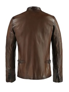 Men’s Cordell Brown Rider Leather <b>Jacket</b> Classic Motorcycle <b>Biker</b> <b>Jacket</b> - Product Image 2