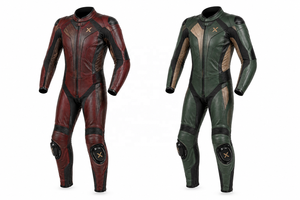 Removeable-Liner One-Piece Leather Motorcycle <b>Suit</b> | <b>Red</b> Black | OEM ODM Manufacturer | Premium Design Quality | Racing - Product Image 5