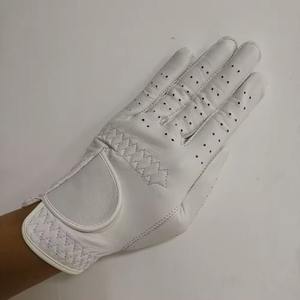 Gants de golf en cuir Cabretta légers et ajustables, entièrement blancs, de qualité supérieure, avec logo personnalisé, best-sellers - Product Image 6