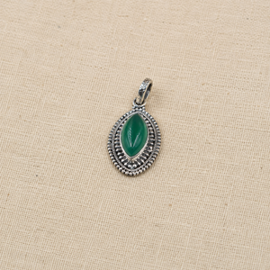 Marquise Green Onyx Pure 925 Sterling Silver Pendant Handmade Vintage <b>Statement</b> <b>Necklace</b> Charm Rose Gold Yellow Gold Plated - Product Image 5