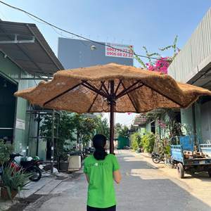 ร่มกันแดดเส้นใยมะพร้าวทำจากไม้ร่มชายหาดปรับแต่งได้ผลิตจากโรงงานในเวียดนาม - Product Image 1