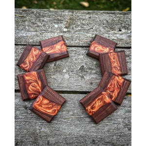 Distinctive Wooden Resin Coasters <b>Set</b> Round and Square Drink Mat <b>Tea</b> Coaster <b>Cup</b> Holder Dining Room Stylish Tabletop Decor - Product Image 4