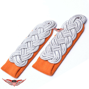 KEW Vintage <b>Braided</b> Epaulettes White Orange Fabric Eco-Friendly Customizable Elegant Garment <b>Accessory</b> Durable - Product Image 1